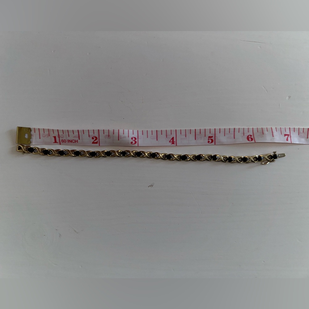 14k Gold Diamond and sapphire gold bracelet